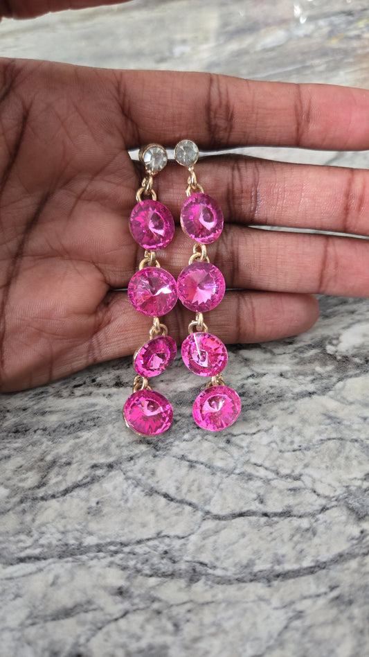 Light Pink Gilded Dangling Earrings