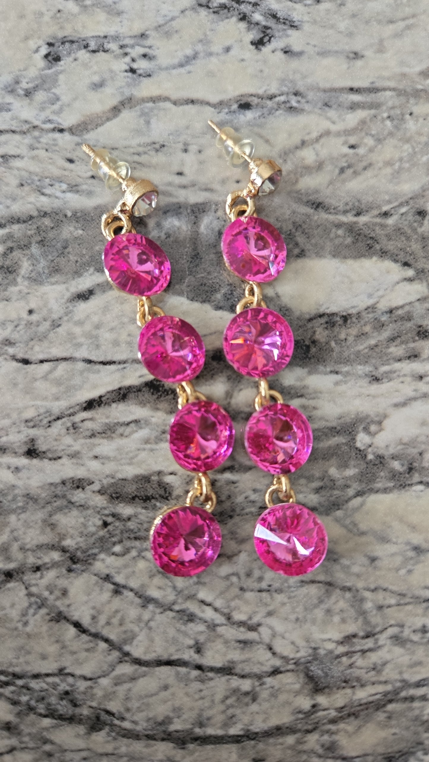 Light Pink Gilded Dangling Earrings