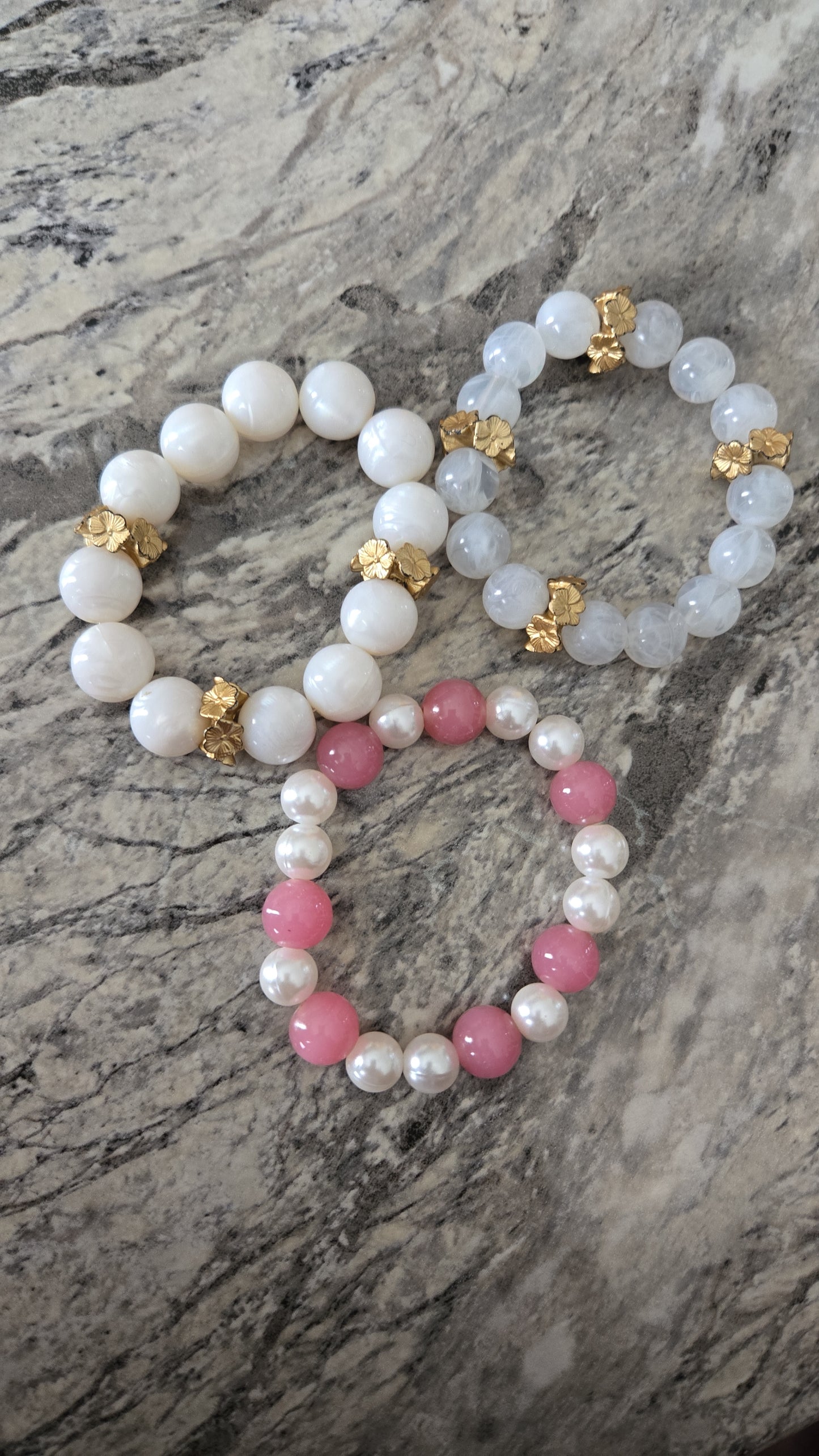Summery Morning Faux Pearl Bracelets
