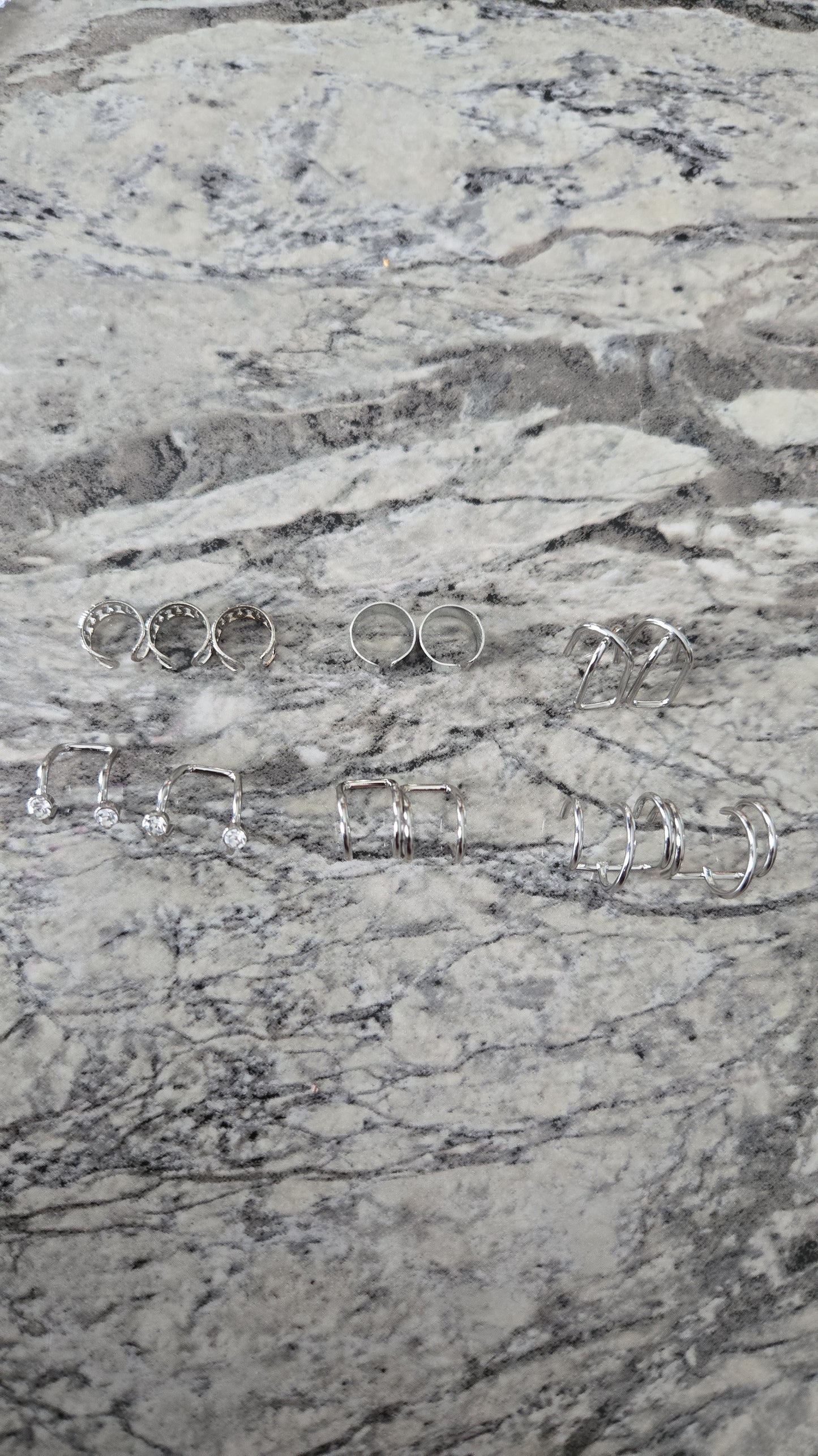 Assorted Silver Ear Cuff Set